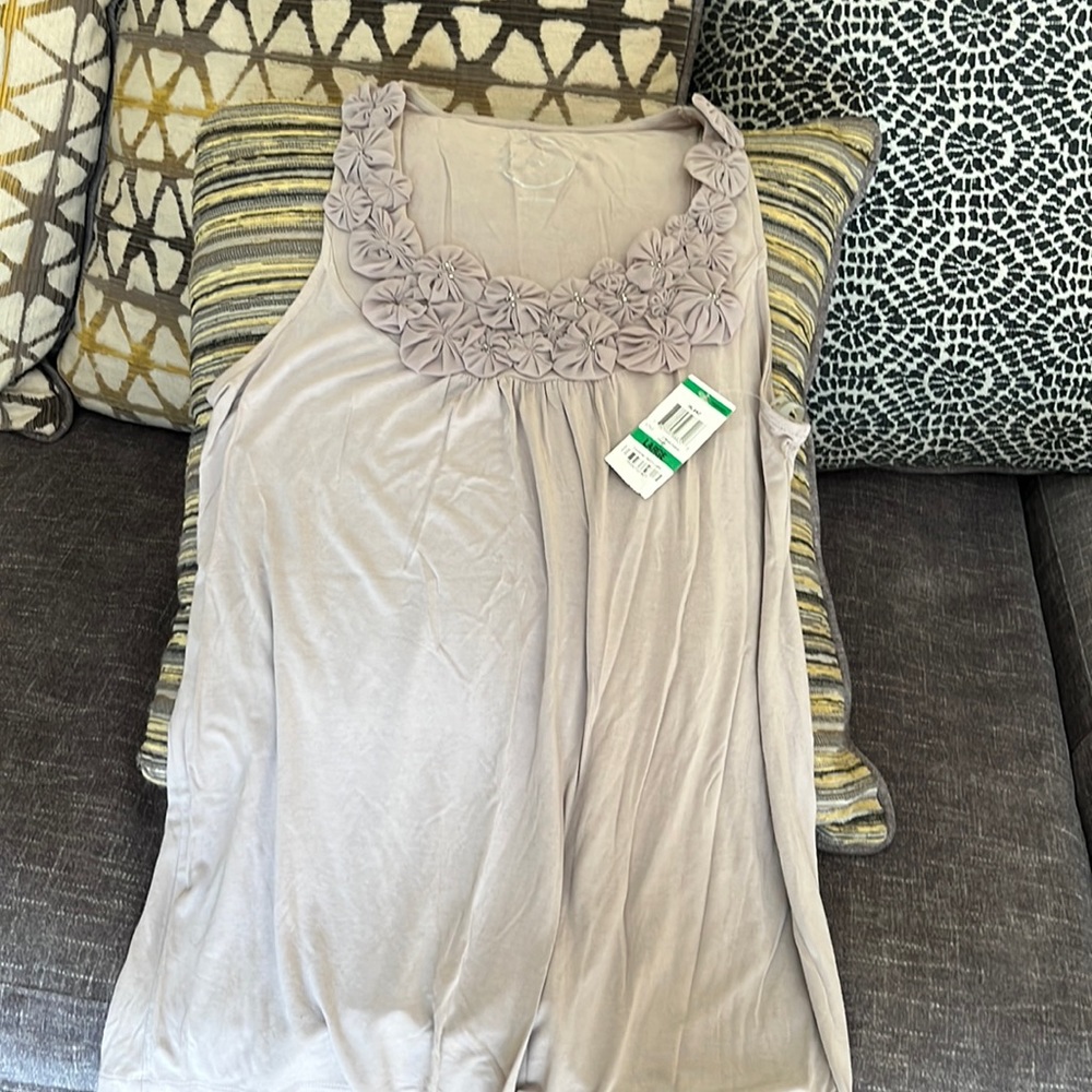 INC beige blouse size Large